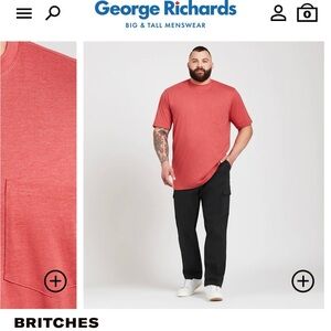 Three George Richards Men's Short Sleeve Tees — one red, two blue